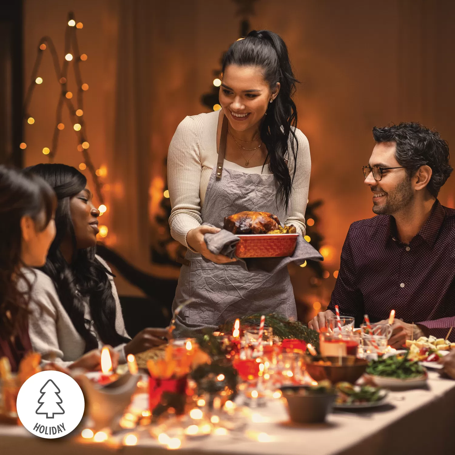 Photo of family around holiday table